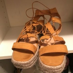 Yellow wedge Ankle strap sandal